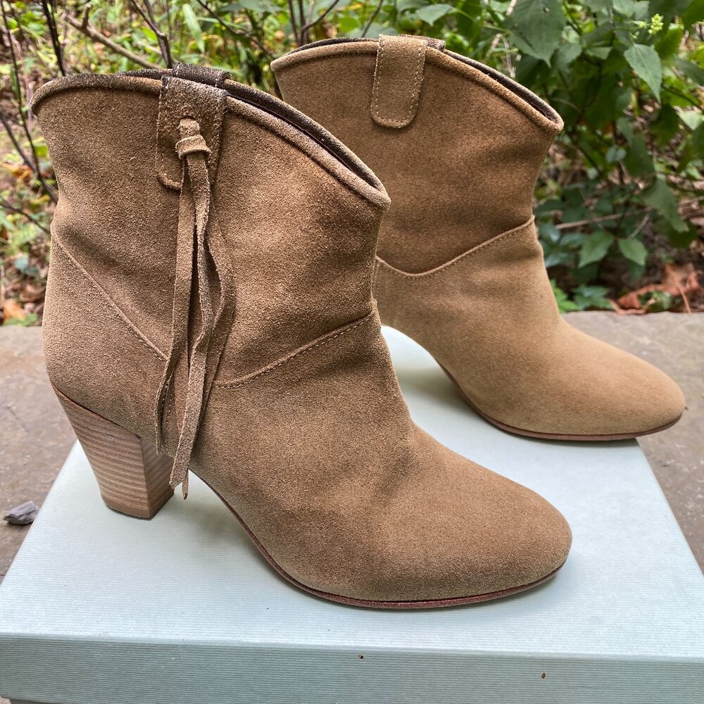 Maje Isabel Marant Style Suede Heeled Ankle Boots